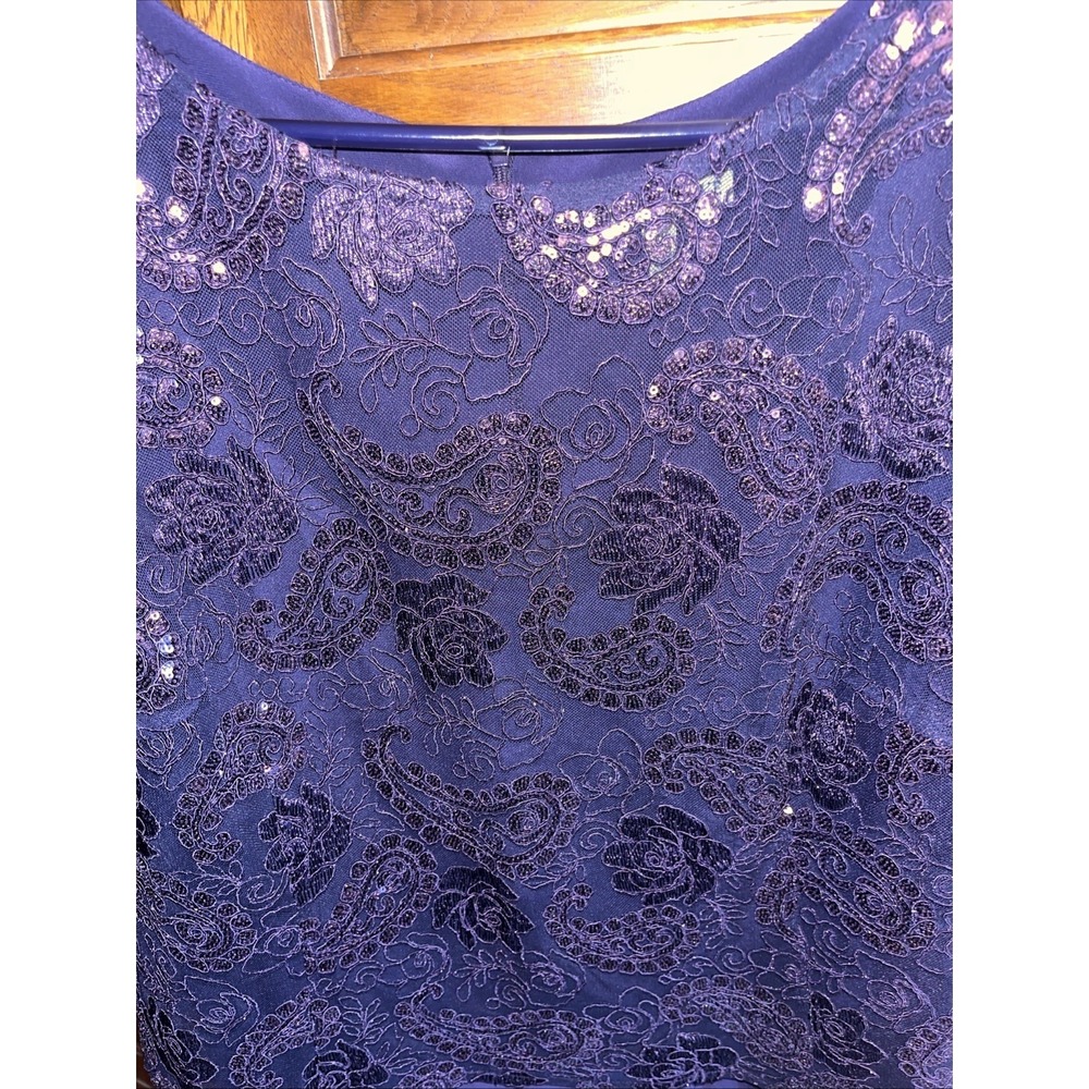 NWT Summer Wedding 16w Mother Of The Bride Dress No Jacket Purple with Sequins - Picture 2 of 5